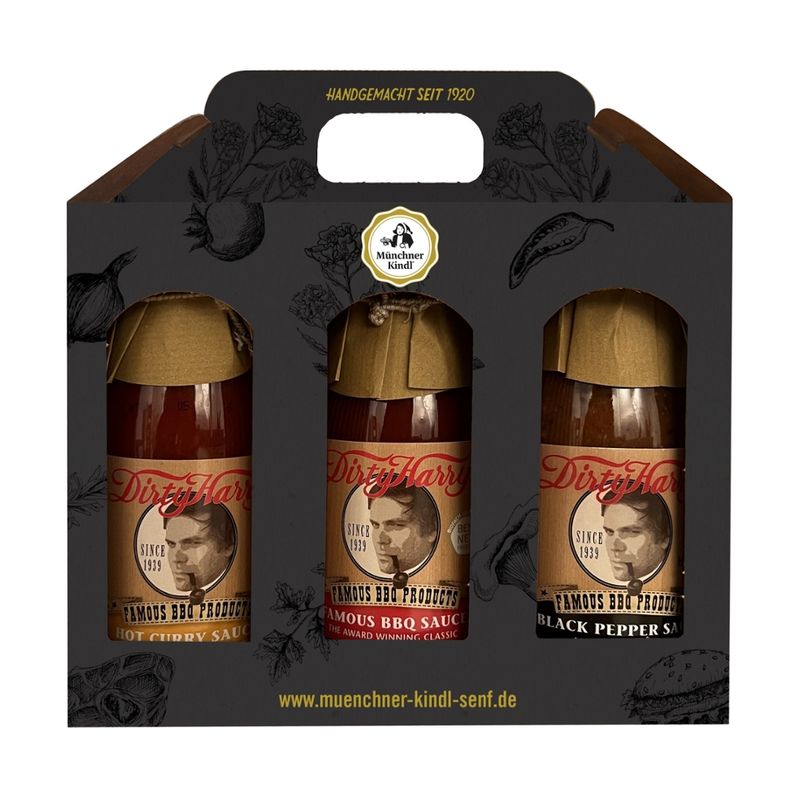 Münchner Kindl Senf Geschenkset Dirty Harry Saucen BIO - Produktbild