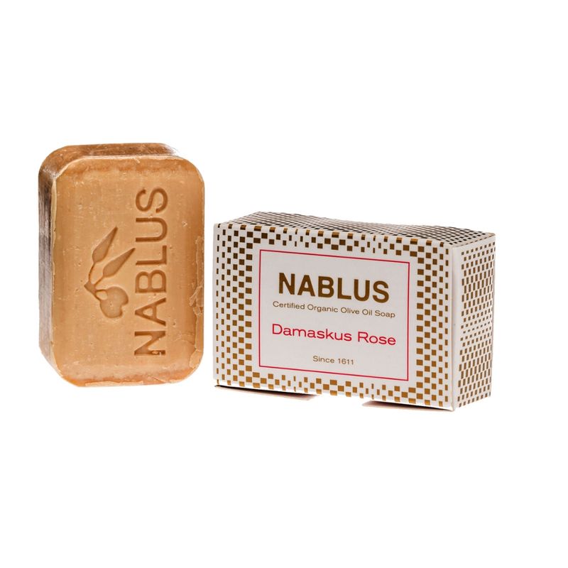 Nablus Soap Olivenölseifen Nablus Soap Natürliche Olivenseife Damaskus Rose - Produktbild