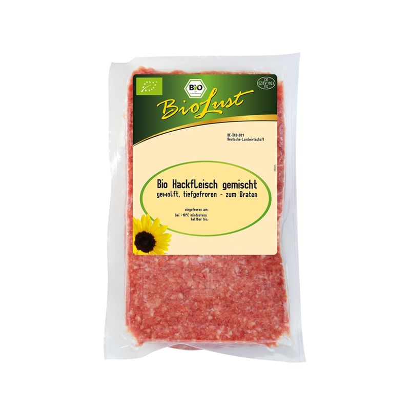 Biolust Bio Hackfleisch gemischt, tiefgefroren 250g - Produktbild