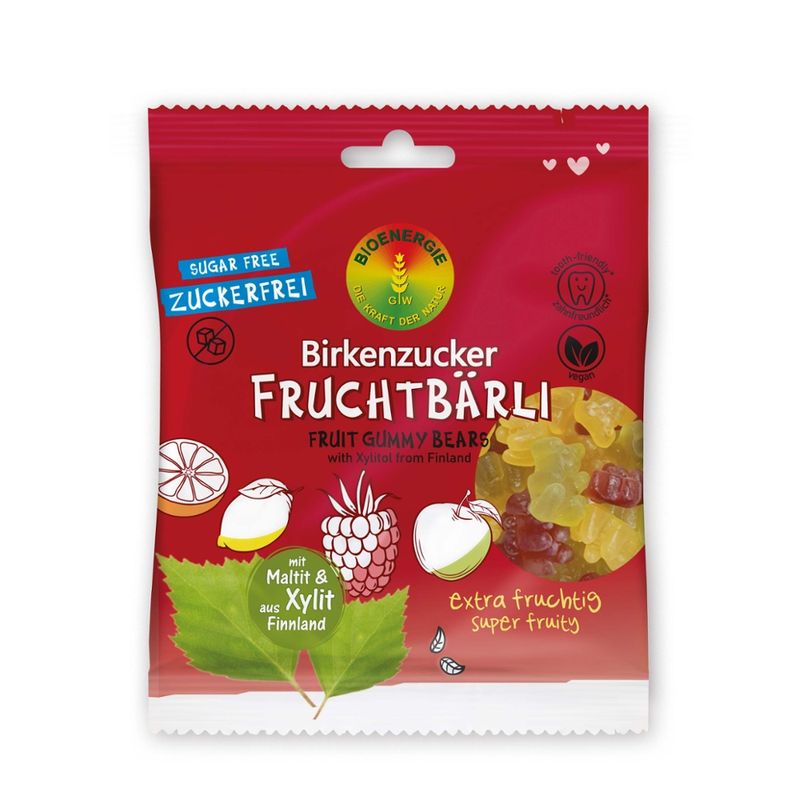 BIOENERGIE Birkenzucker FRUCHTBÄRLI vegan, zuckerfrei, mit Xylit aus Finnland - Produktbild