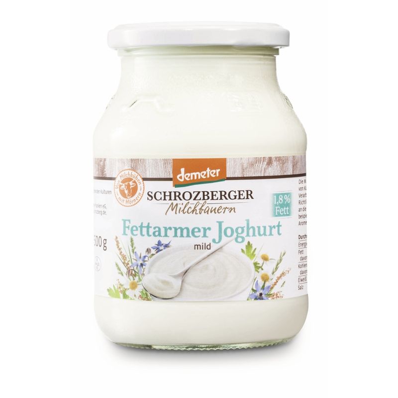 Schrozberger Milchbauern Dem. Fettarm.Joghurt  Natur 1,8% 500g - Produktbild