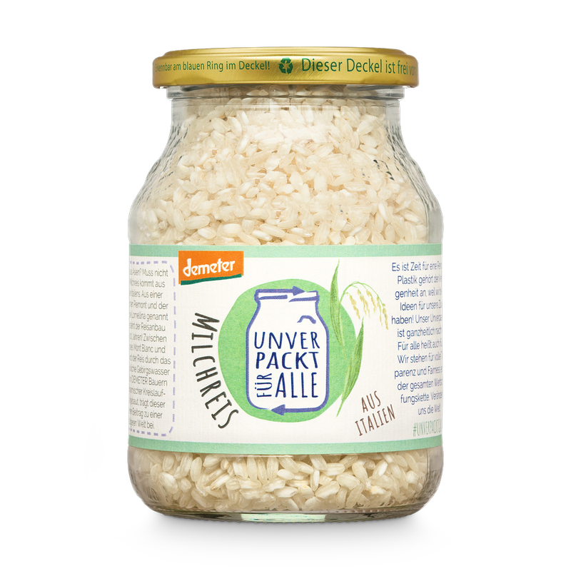 Unverpackt für alle Milchreis weiss, Demeter, MMP-gr, 450g - Produktbild