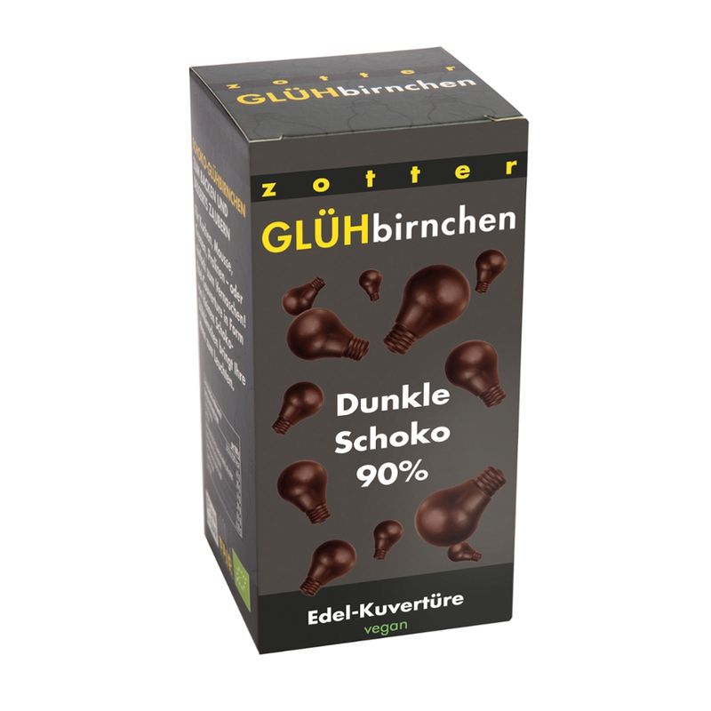 Zotter Schokolade Glühbirnchen - Dunkle Schoko 90% - Produktbild