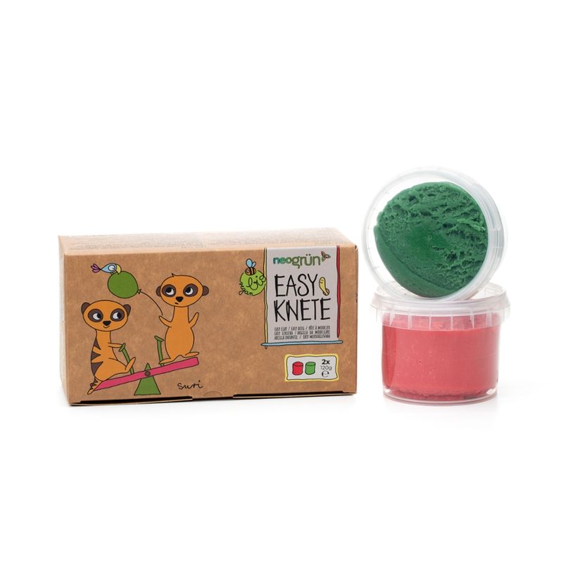 neogrün Bio Easy-Knete 2er Set SURI - rot/grün - Produktbild