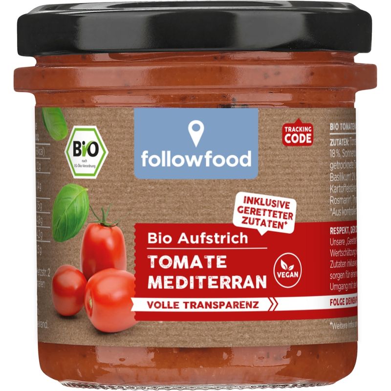 followfood Bio Tomatenaufstrich mit Kräutern vegan - Produktbild