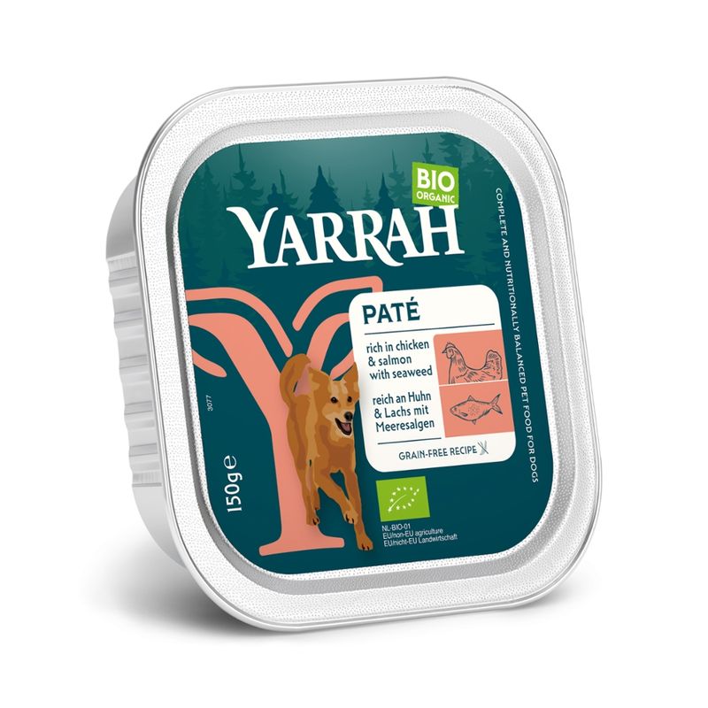 Yarrah Organic Petfood Yarrah Bio-Pastete in Alu für Hunde mit Huhn & Lachs, getreidefrei - Produktbild