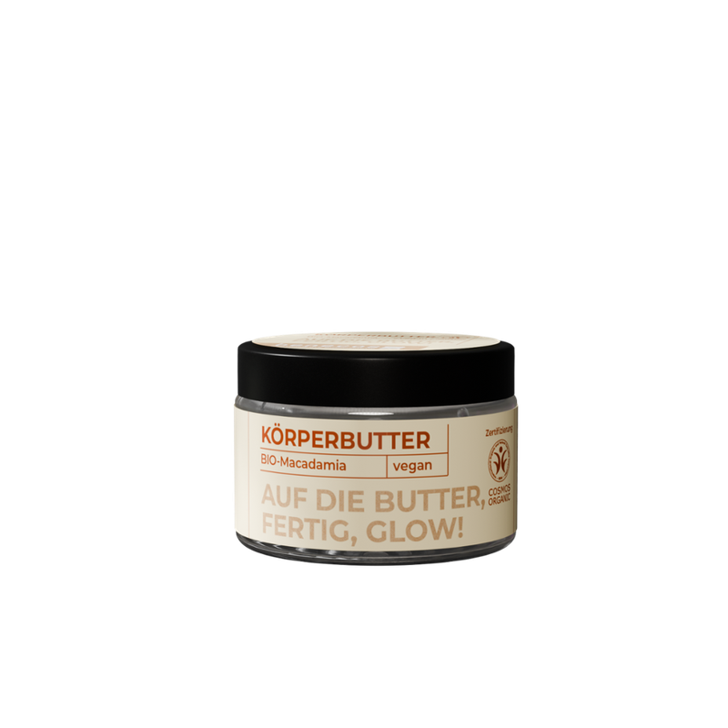 benecos benecosBIO Körperbutter BIO-Macadamia - AUF DIE BUTTER, FERTIG, GLOW! - Produktbild