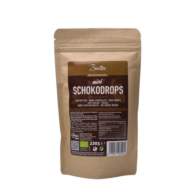 Biosüße BIOSÜßE Schokodrops mini Zartbitter 230g - Produktbild