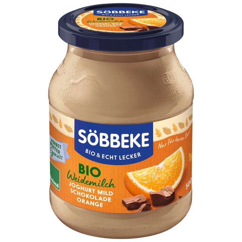 Söbbeke Bio Weidemilchjoghurt Schokolade Orange 3,8 % Fett im Milchanteil - Produktbild