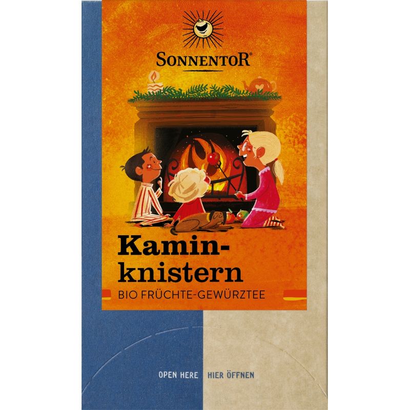 Sonnentor Kaminknistern Früchtetee, Doppelkammerbeutel - Produktbild