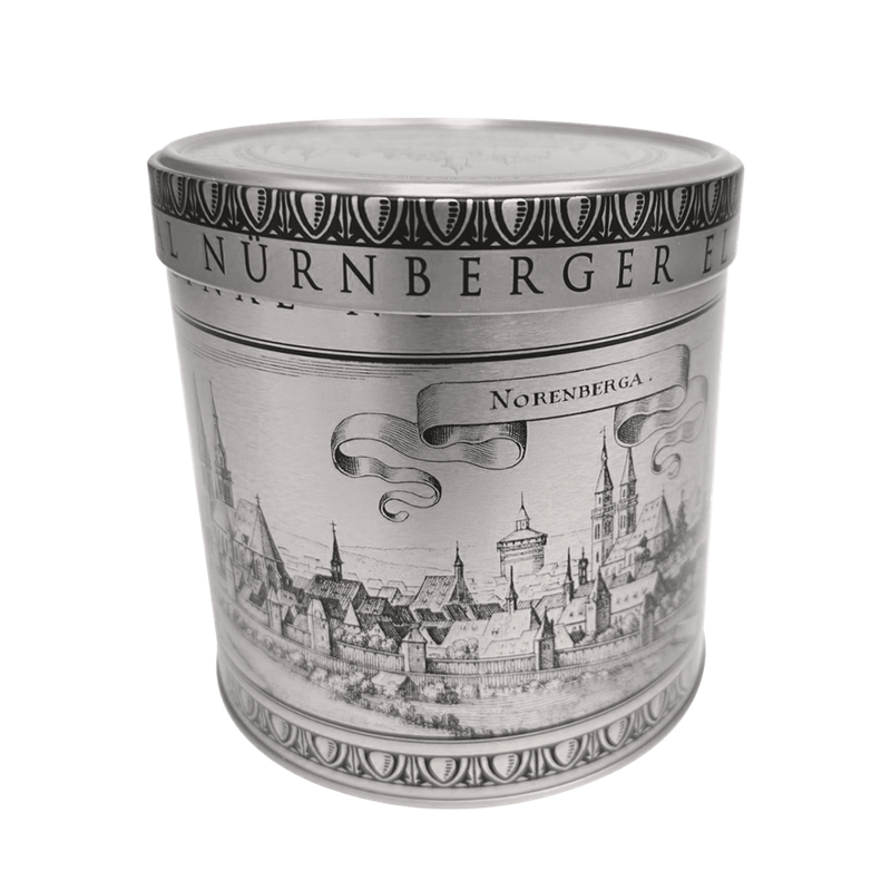 Nürnberger Bio Originale Original organic Nuremberg Elisen Lebkuchen assorted in silver metal gift box - Produktbild