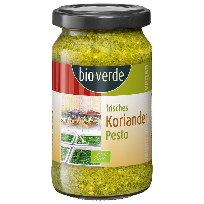 bio-verde Pesto Koriander mit Ingwer, frisch, vegan 165 g - Produktbild