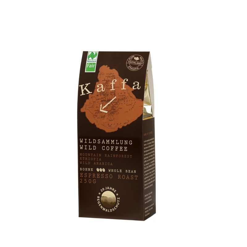 Kaffa Wildkaffee Kaffa Wildkaffee, Espresso Roast, ganze Bohne, 250g, bio- und Naturland Fair-zertifiziert - Produktbild