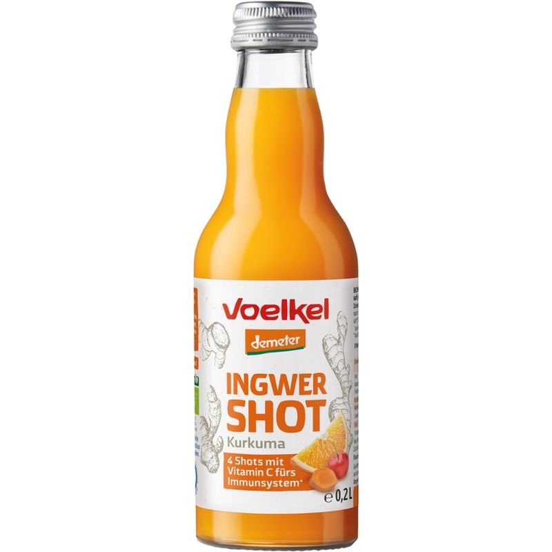 Voelkel Shot Ingwer & Kurkuma mit Orangensaft & viel Vitamin C aus Acerola - Produktbild