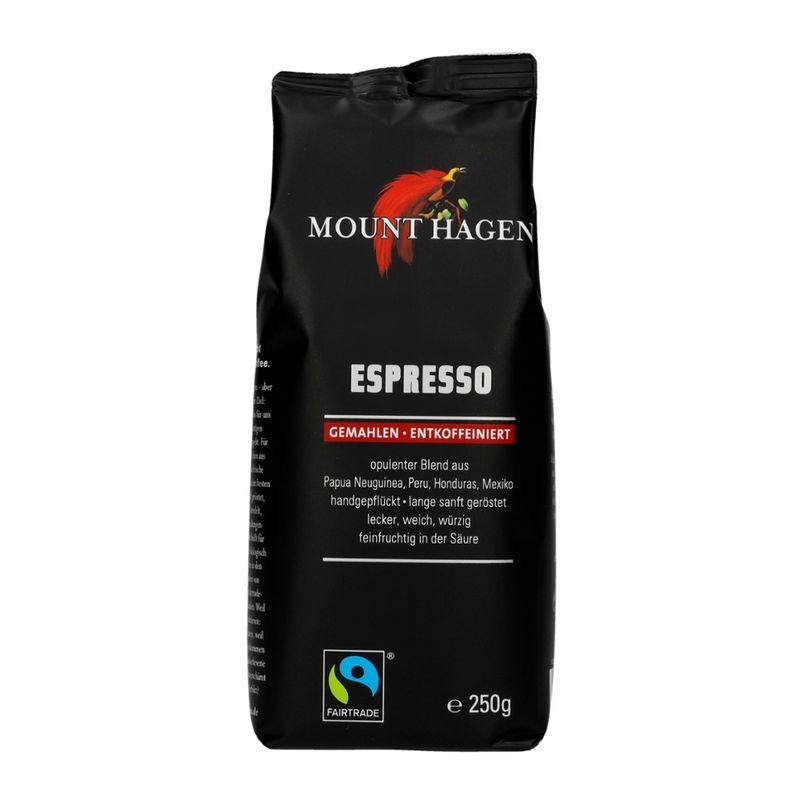 Mount Hagen Espresso, gemahlen, entkoffeiniert - Produktbild