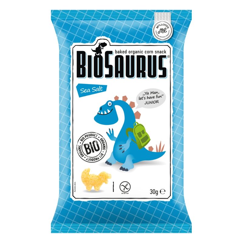 BioSaurus Biosaurus Bio Snack aus Mais Sea Salt "Junior" glutenfrei - Produktbild