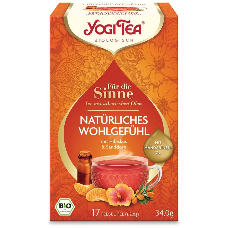 YOGI TEA Yogi Tea® Bio Kräutertee, Für die Sinne,  Natürliches Wohlgfühl, Mandarinenöl - Produktbild
