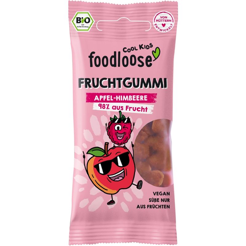 foodloose COOL KIDS Bio-Fruchtgummi Himbeere, vegan, glutenfrei, laktosefrei - Produktbild