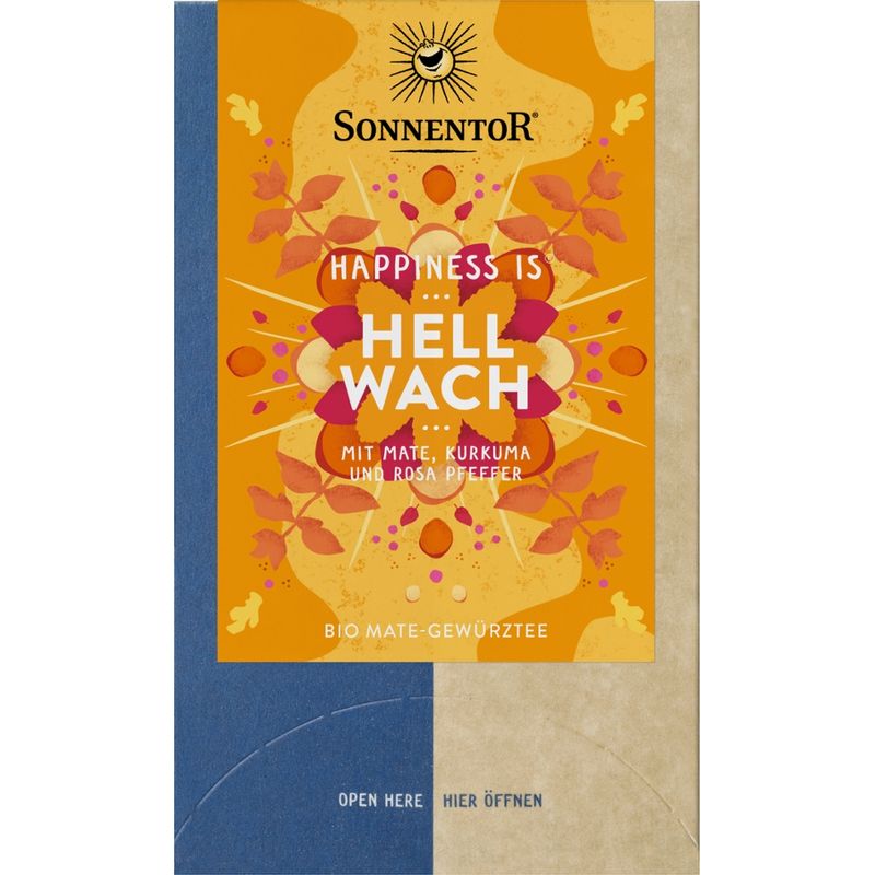 Sonnentor Hellwach Tee Happiness is®, Doppelkammerbeutel - Produktbild