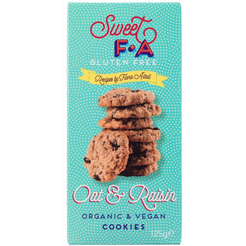 Island Bakery  Sweet FA - glutenfreie vegane Bio-Hafer-Rosinenkekse 125g - Produktbild