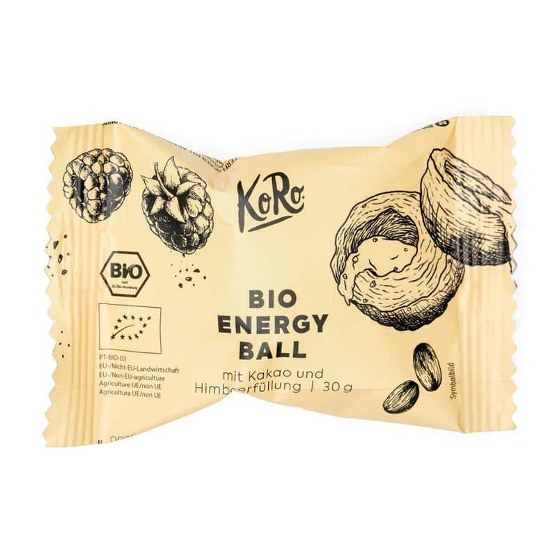 KoRo Handels GmbH KoRo Bio Energy Ball Kakao und Himbeerfüllung 30 g - Produktbild