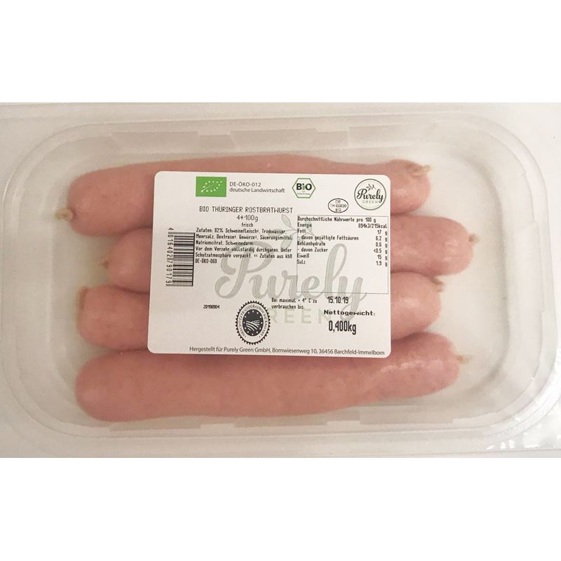Die Bio-Wurst Bio Thüringer Rostbratwurst, frisch 4x100g - Produktbild
