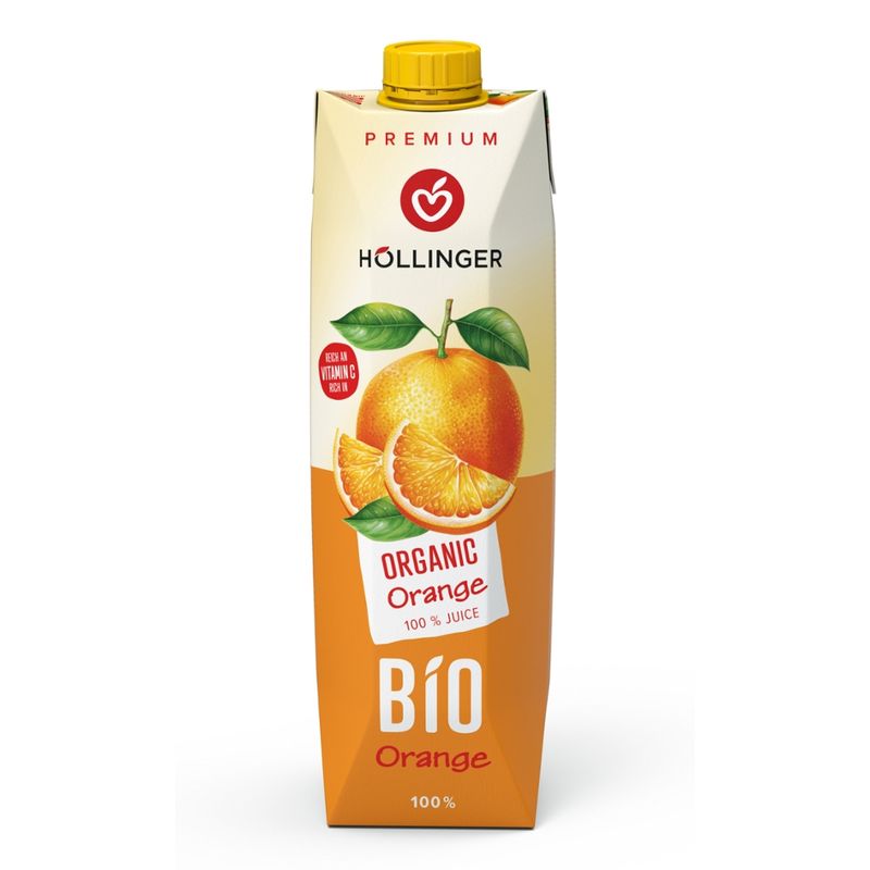 IMS Höllinger 100% Bio Orangensaft aus Orangensaftkonzentrat aus kontrolliert biologischem Anbau. ENTHÄLT VON NATUR AUS ZUCKER AUS DEN FRÜCHTEN. - Produktbild