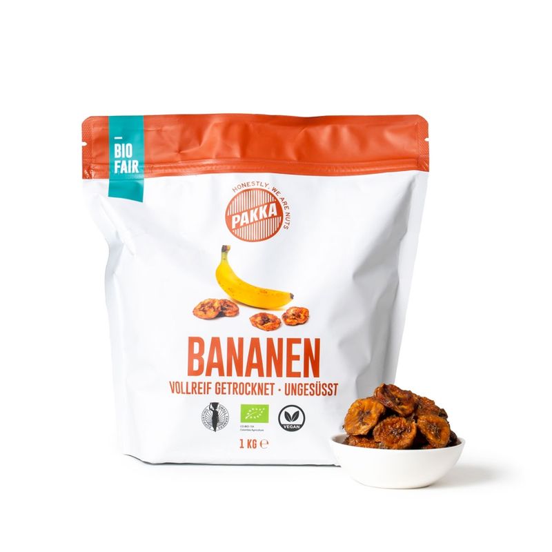 Pakka Banana getrocknet, Bio, 1kg - Produktbild