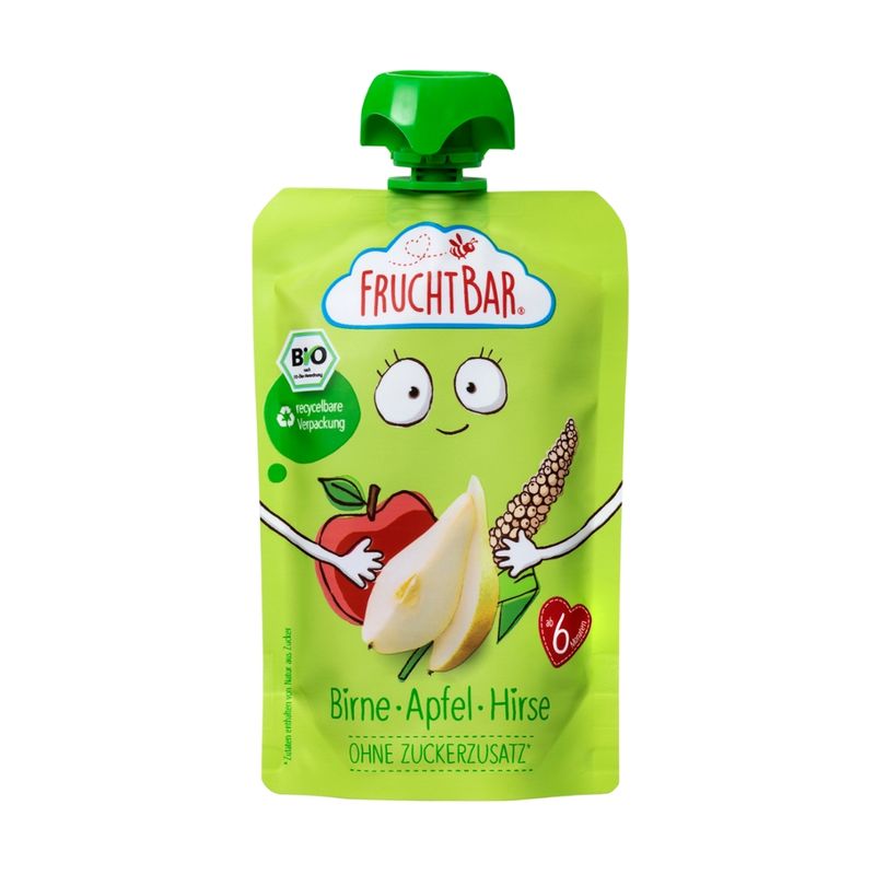 FruchtBar  FruchtBar - Bio-Fruchtpüree Birne, Apfel, Hirse - Produktbild