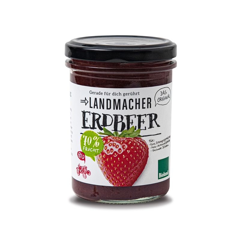 Landmacher Bio-Fruchtaufstrich Erdbeere (220g), Bioland - Produktbild