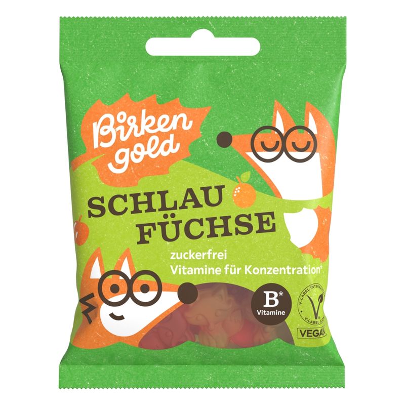 Birkengold Birkengold Schlaufüchse mit Vitaminen - zuckerfrei Orangen & Pfirsichgeschmack - Produktbild