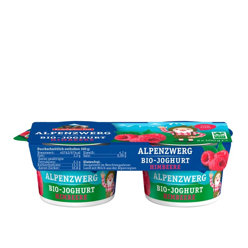 Berchtesgadener Land Bio Alpenzwerg Bio-Joghurt Himbeere 3,9% Fett - Produktbild
