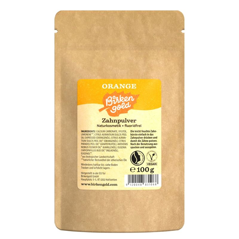 Birkengold Birkengold® Zahnpulver Orange Nachfüllbeutel - Produktbild