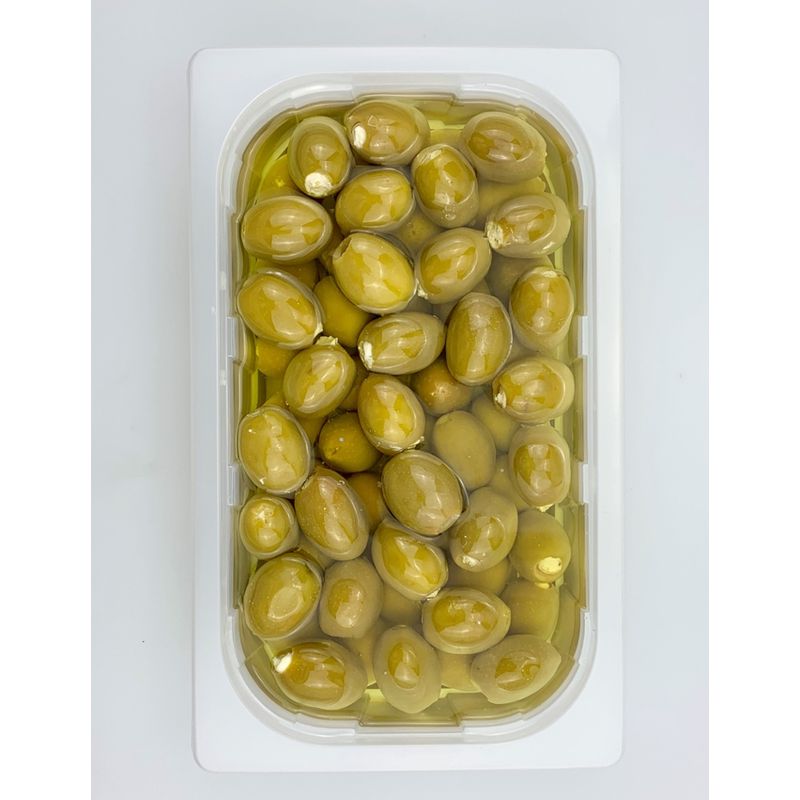 Green Goodies Food  Bio Grüne Oliven gefüllt mit Frischkäse Doppelrahmstufe 1.000 g GV-Schale 1/4 Gastro-Norm - Produktbild