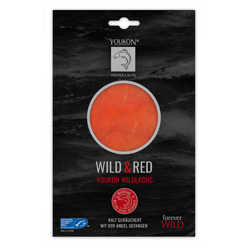 Youkon Wilder Lachs  Youkon Wild & Red Wildlachs (Oncorhynchus nerka) 75 g, kalt geräuchert, MSC zertifiziert - Produktbild