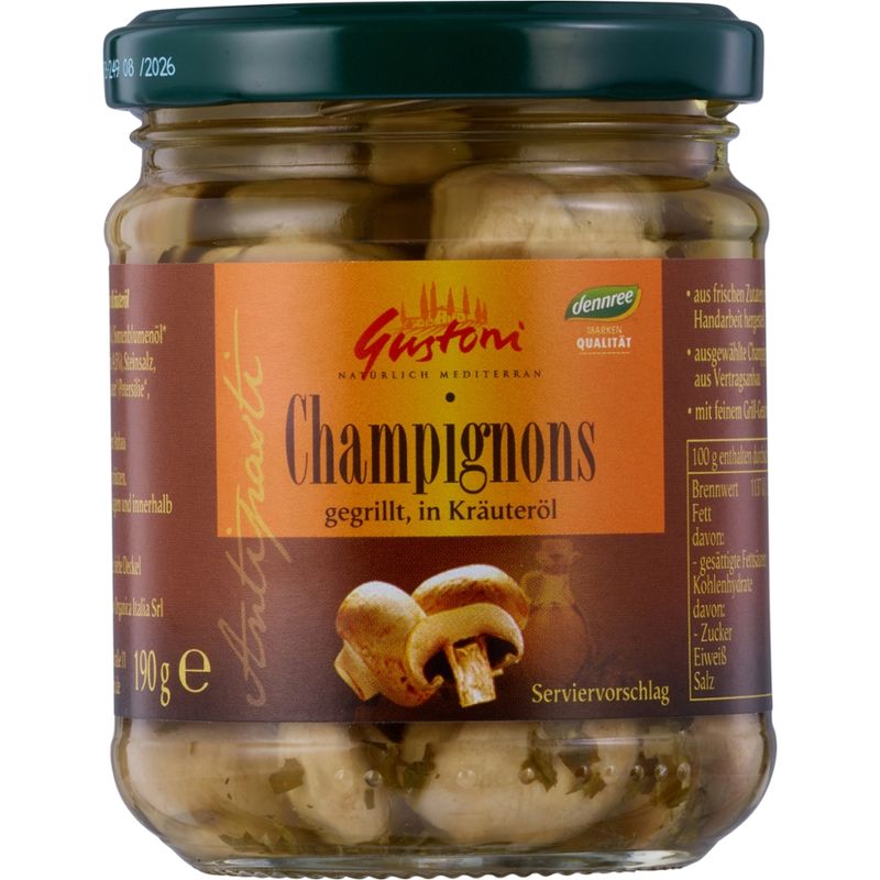 Gustoni Gegrillte Champignonköpfe in Kräuteröl - Produktbild