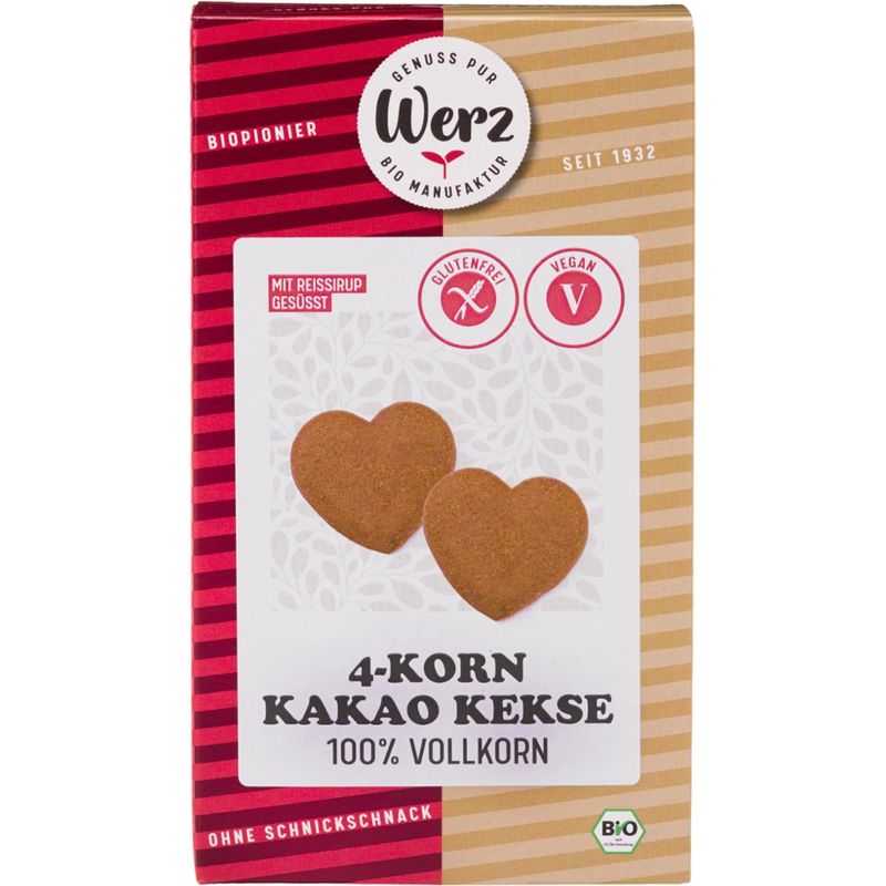 Naturkornmühle Werz 4-Korn Kakao Kekse, Vollkorn, glutenfrei - Produktbild