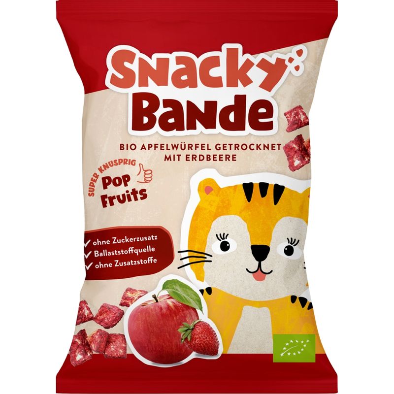 Snacky Bande Snacky Bande Apfelwürfel Erdbeere Bio 14g - Produktbild