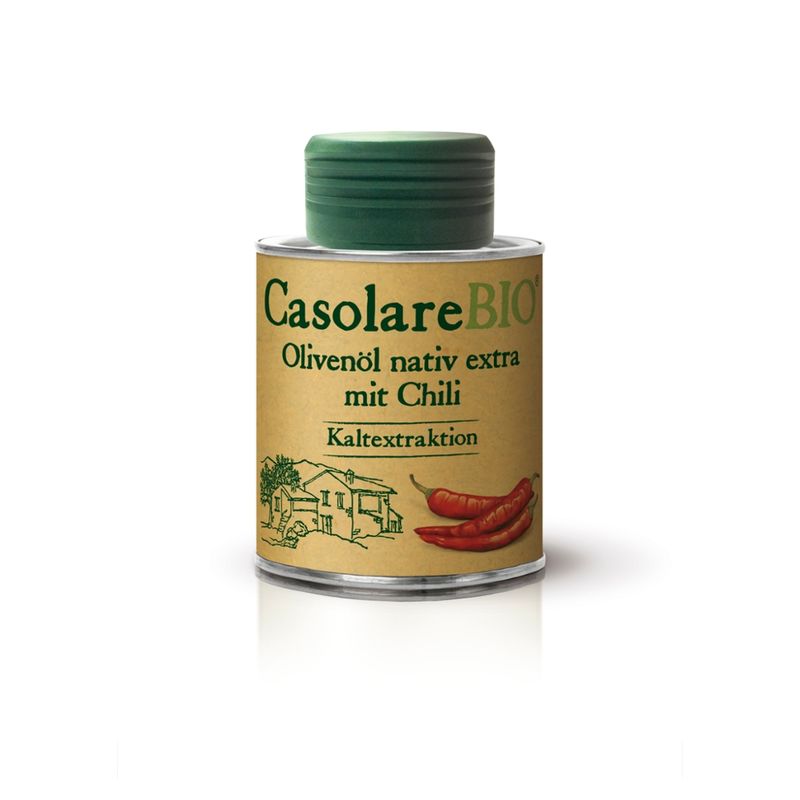 CasolareBio Olivenöl nativ extra CasolareBio mit Chili 100 ml - Produktbild