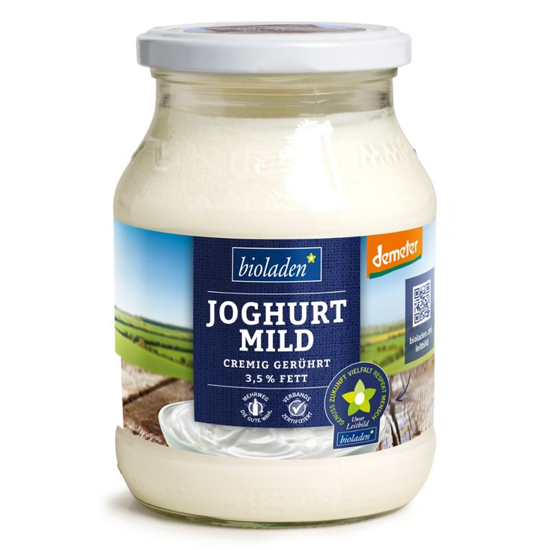 bioladen Joghurt mild im Glas, 3,5 % Fett, Demeter - Produktbild