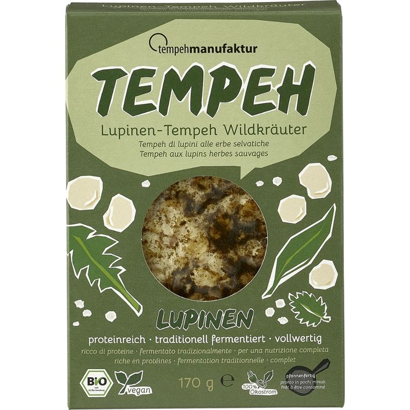 tempehmanufaktur  Lupinen-Tempeh Wildkräuter - mariniert mit würzigen, heimischen Wildkräutern - Produktbild