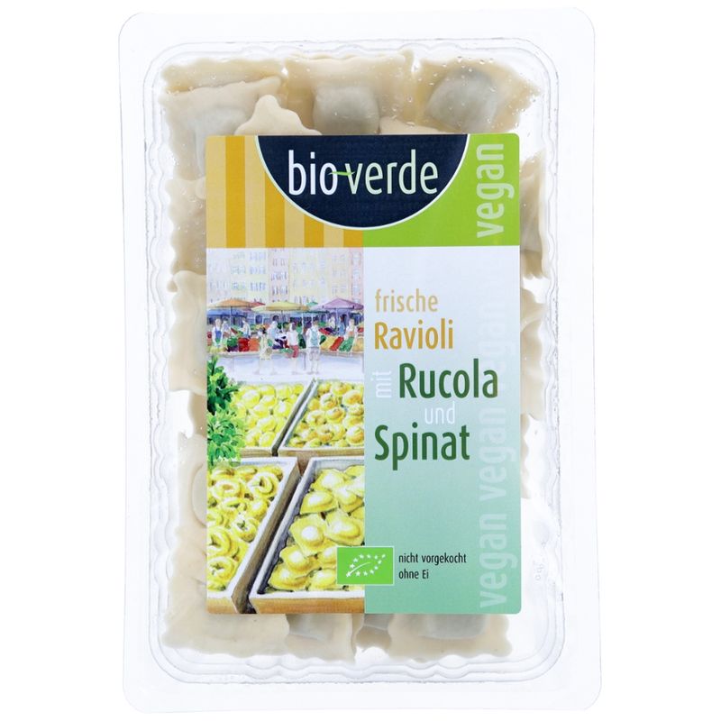 bio-verde Frische Ravioli mit Rucola-Spinat-Füllung vegan 250 g - Produktbild