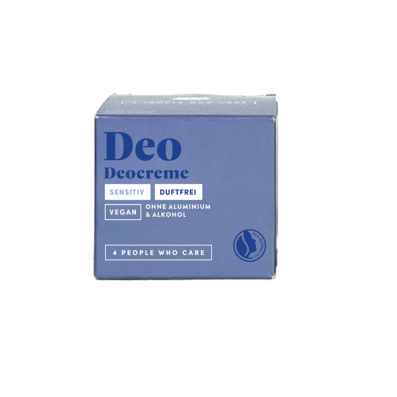 4peoplewhocare Deo Sensitiv im Glastiegel - ohne Duftstoffe - Produktbild