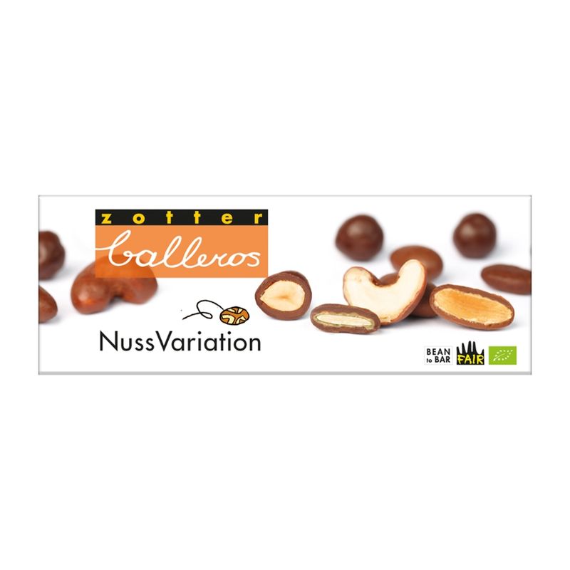 Zotter Schokolade Balleros – NussVariation - Produktbild