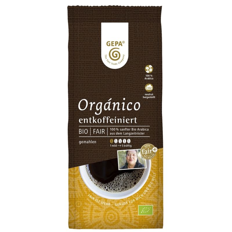 GEPA - The Fair Trade Company Bio Café Orgánico, gemahlen, entkoffeiniert - Produktbild