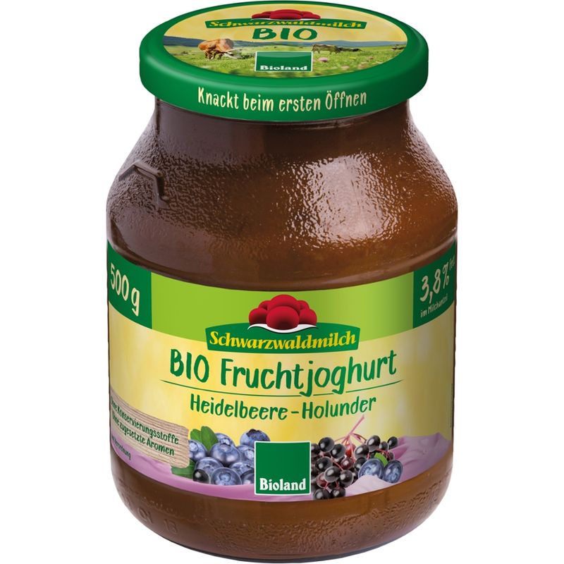 Schwarzwaldmilch BIO SWM BIO Joghurt Heidelbeere-Holunder 3,8% 6x500G GL - Produktbild