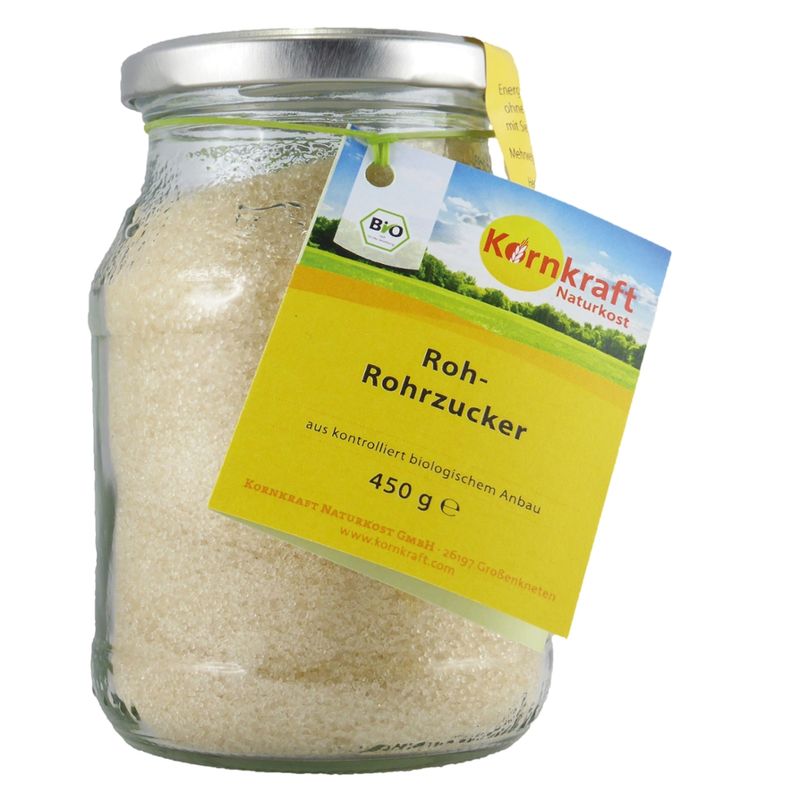 Kornkraft Roh-Rohrzucker 450 g Pfandglas - Produktbild