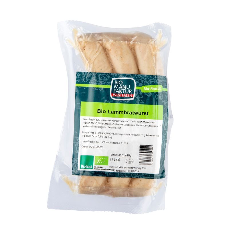 Bio-Manufaktur-Westfalen Bio-Lammbratwurst - Produktbild