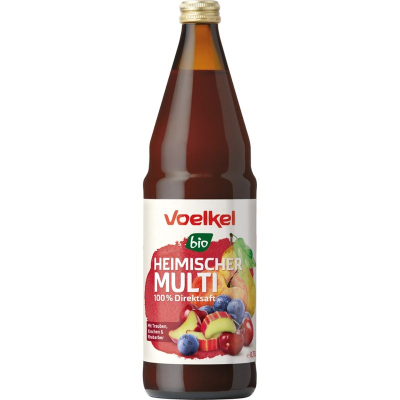Voelkel Heimischer Multi mit Trauben Kirschen &  Rhabarber 100% Direktsaft - Produktbild
