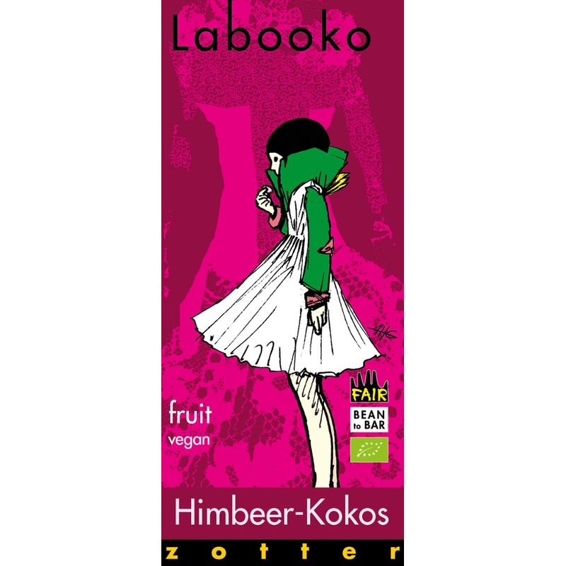 Zotter Schokolade Labooko - Himbeer-Kokos - Produktbild